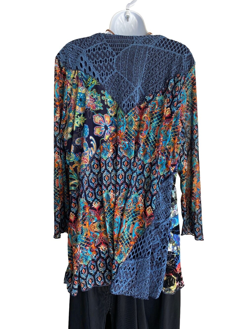 VTG American Vintage Plus 2X Tunic Blouse Lace Boho Floral Artsy Festival Fall - Picture 5 of 5